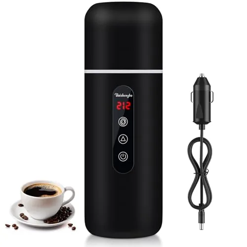 RAFYAOO 420ml 12V/24V Car Kettle with Auto-Stir