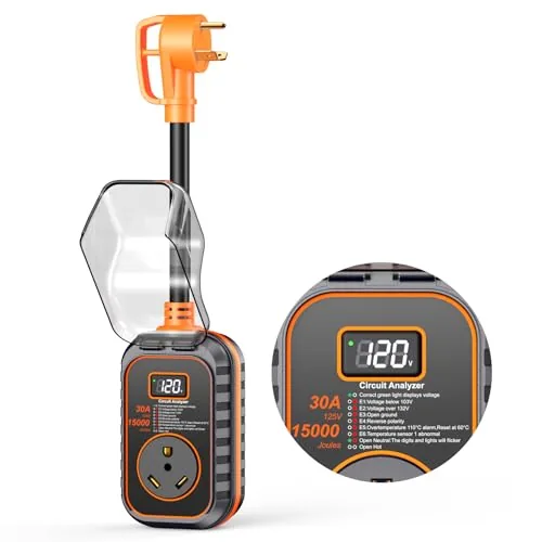 GEARGO 30 Amp RV Surge Protector with LED Display