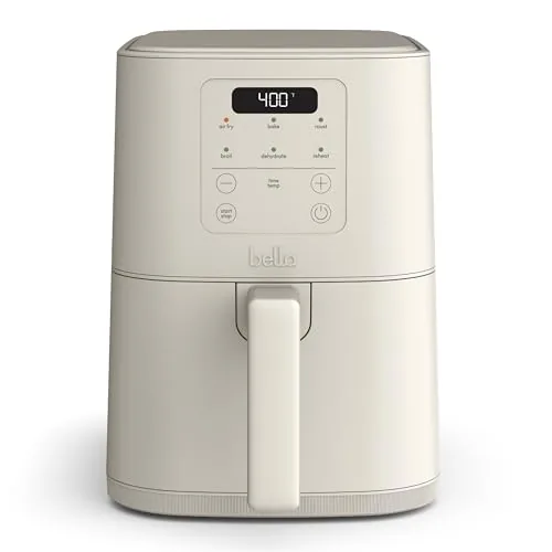BELLA 4Qt Slim Air Fryer Ceramic Nonstick 6 Presets