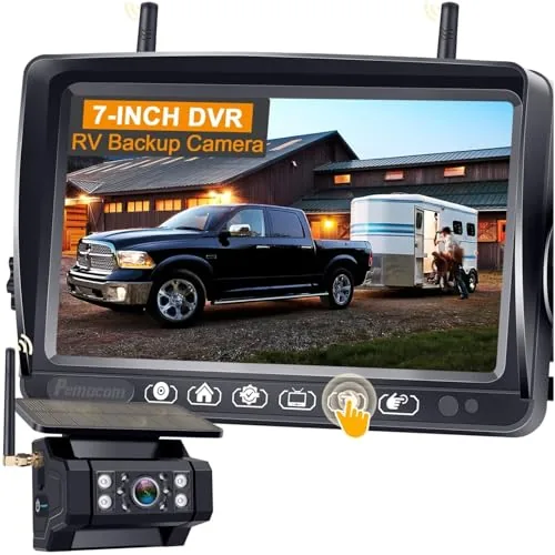 Pemacom Solar Magnetic RV Backup Camera 7in Monitor