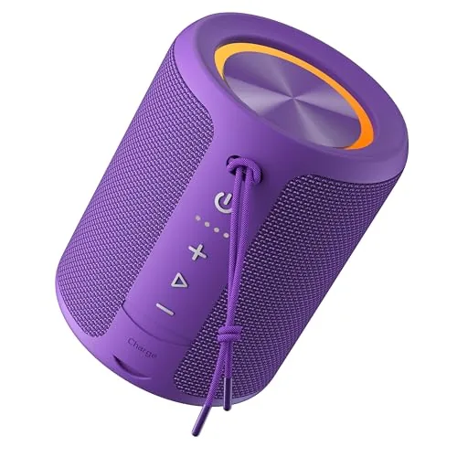 DUDGSIS Portable Bluetooth Speaker IPX7 Waterproof Purple