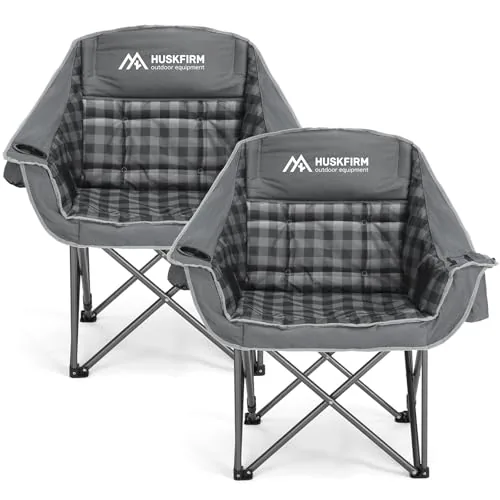 Huskfirm Oversized Padded Camping Chair 450LB 2-Pack