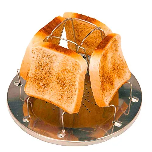EZYoutdoor 4-Slice Stovetop Camping Toaster Stainless Steel