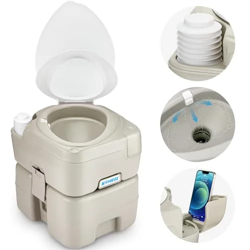 Kohree Cassette Toilet 5.3 Gal Elongated Seat Porta Potty