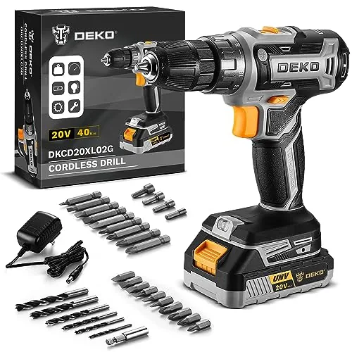 DEKOPRO 20V Cordless Drill with Battery and Charger