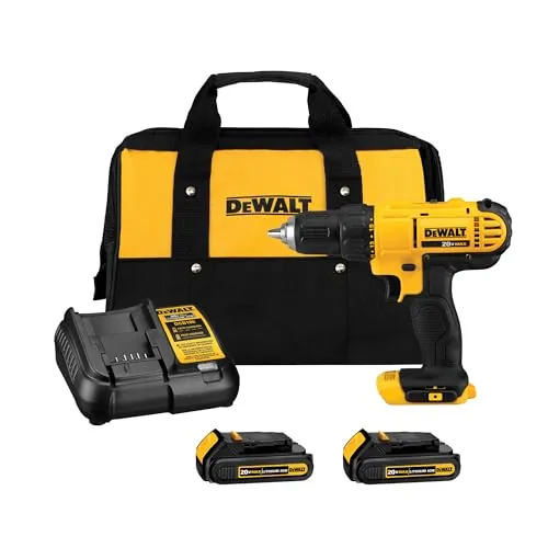 DEWALT DCD771C2 20V Cordless Drill Driver with 2 Batteries