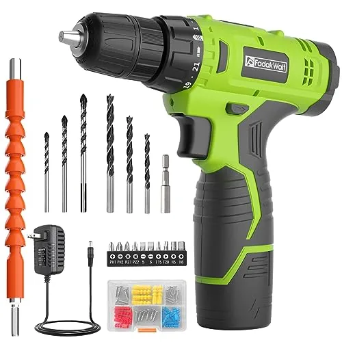 FADAKWALT 12V Cordless Drill Set with 21+1 Clutch