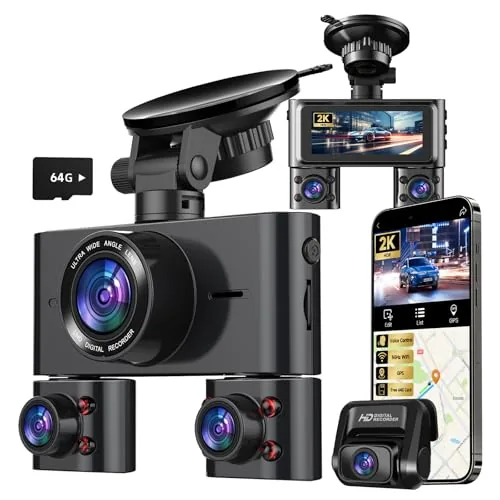 HUPEJOS V7PLUS 4-Channel 360 Dash Cam with GPS