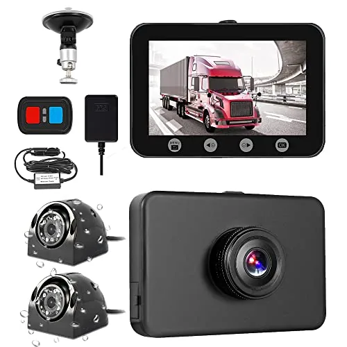 VSYSTO 3CH WiFi Dash Cam with GPS and 4.5" Screen