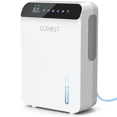 CLEVAST 68oz Dehumidifier with Drain Hose and Sleep Mode