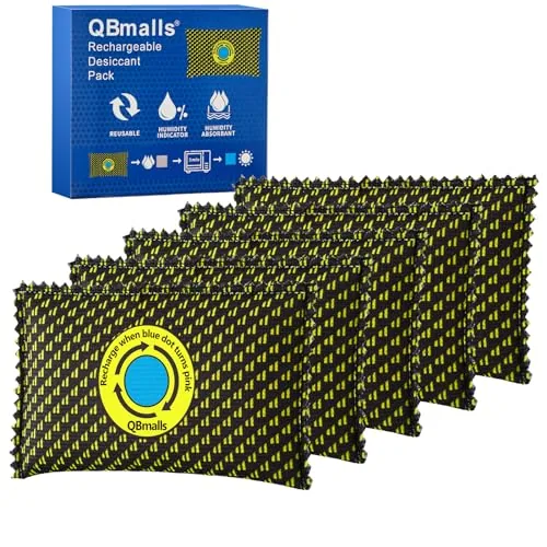 QBmalls 100g Rechargeable Silica Gel Desiccant 5-Pack