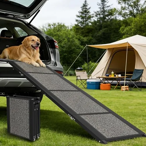 COZEER 63-Inch Folding Dog Car Ramp for Large Dogs