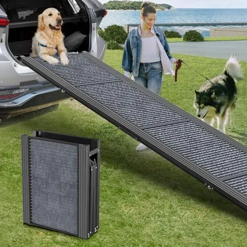 HerCcreta wigge 71-In Folding Dog Car Ramp 270 LB Cap