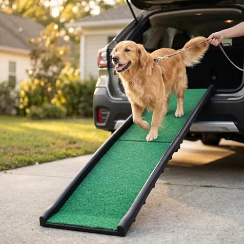 MaxWorks PawStep 50894 Foldable Dog Ramp Poly Grass