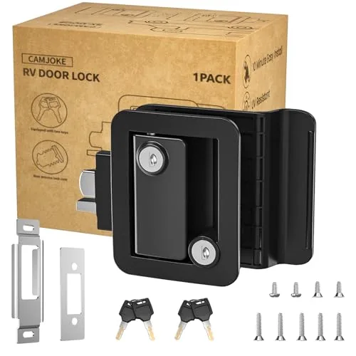CAMJOKE RV Door Lock Paddle Deadbolt with 4 Keys
