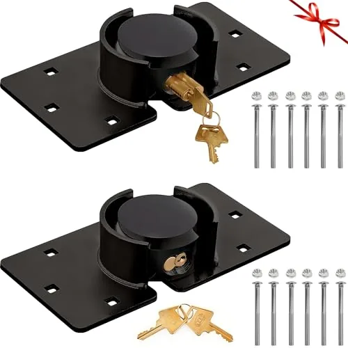 OIHYA 2-Pack Keyed-Alike Van Puck Lock Set with Hasp