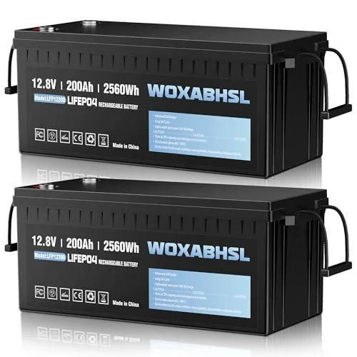 WOXABHSL 12V 200Ah LiFePO4 Battery with 100A BMS