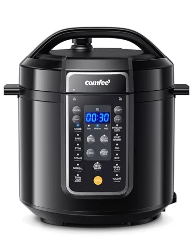 COMFEE 6-Qt 12-in-1 Electric Pressure Cooker Black