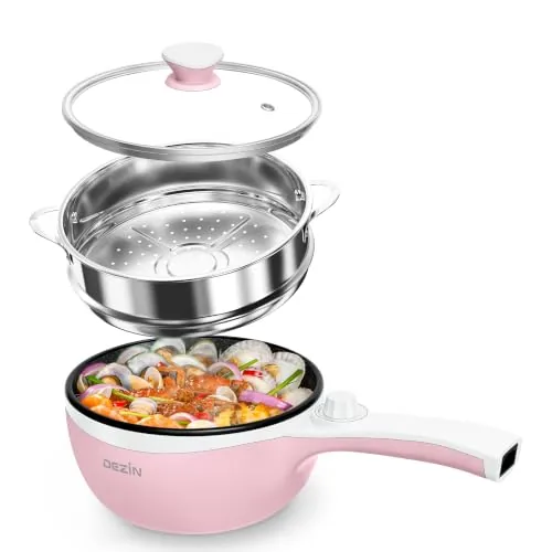 Dezin 1.5L Electric Hot Pot with Steamer and Saute