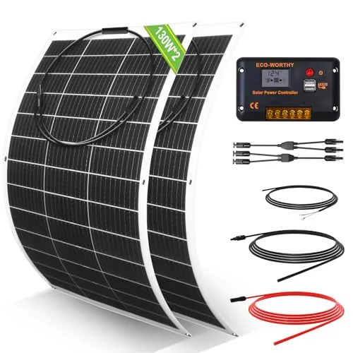ECO-WORTHY 260W 12V Flexible Solar Panel Kit