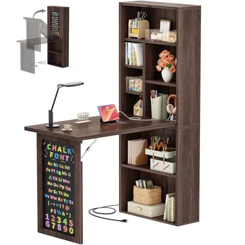 Armocity Folding Desk with Outlets and Blackboard