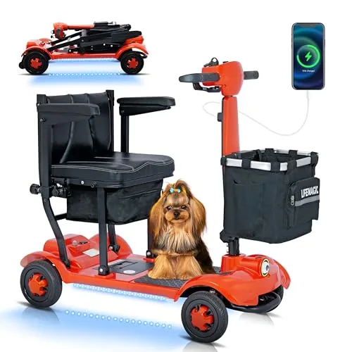 LIFEMAGIC Folding Mobility Scooter 24-Mile Range 42lb