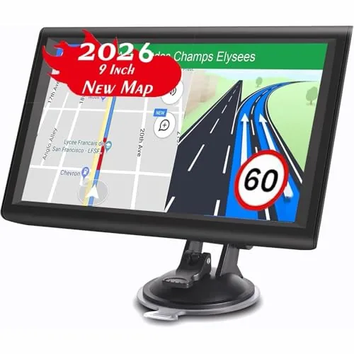 LONGRUF 9-Inch Truck RV GPS with 2026 Maps