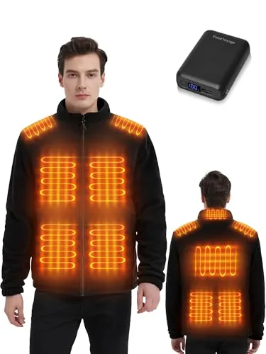 FrostVoyage Heated Fleece Jackets for Men Women with 18400mA