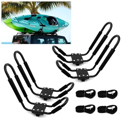 IMALEN J-Bar Kayak Roof Rack 2-Pair Set 150lb Rated