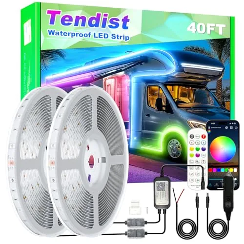 TENDIST 40FT RV Awning LED Strip with App Control