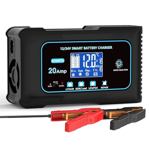 Haisito 20A Smart Charger LiFePO4 and Lead-Acid 12V/24V