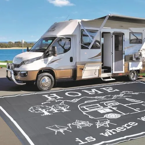 FACOYANS 9x12 FT Reversible Waterproof RV Camping Rug