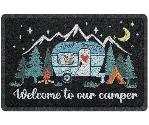 Reallnaive RV Camper PVC Wire Ring Door Mat 16x24