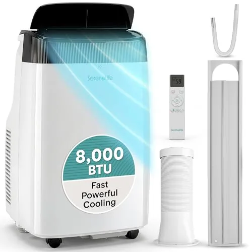 SereneLife 8,000 BTU Portable AC with Dual Motor