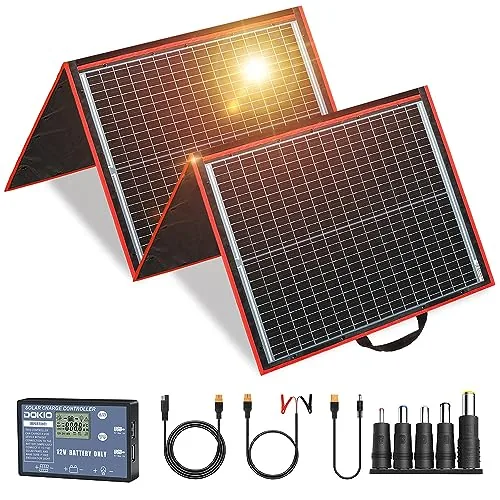 DOKIO 150W Foldable Solar Panel with PWM Controller
