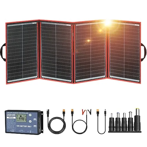 DOKIO 200W Foldable Monocrystalline Solar Panel Kit