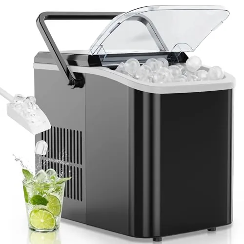 OLIXIS Portable Countertop Ice Maker with Auto-Clean Handle