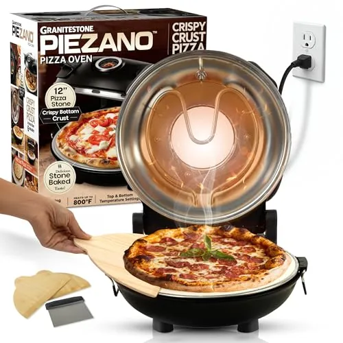 PIEZANO 12-Inch Indoor Electric Pizza Oven 800F Stone