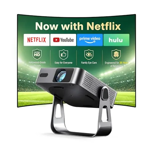 VOPLLS 1080P Smart Mini Projector with WiFi 6