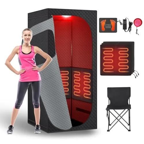 Fulove Portable Infrared Sauna Tent with Red Light Therapy