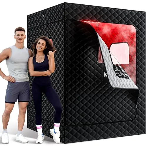 KASUE 2-Person Portable Infrared Steam Sauna 71x36x49in