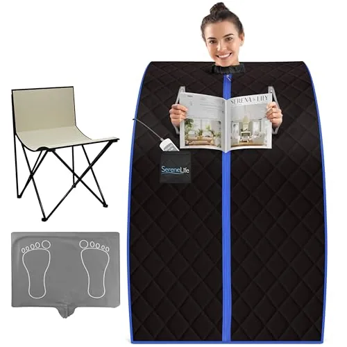 SereneLife Portable Infrared Steam Sauna with Foldable Chair