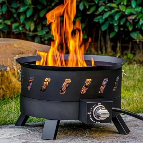 EcoNook 17.3in Portable Propane Fire Pit with Lid