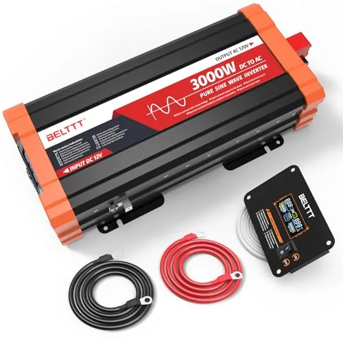 BELTTT 3000W Pure Sine Wave Inverter 12V Remote Control