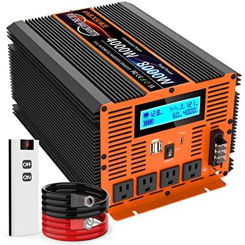 JARXIOKE 4000W Pure Sine Wave Inverter 12V with LCD