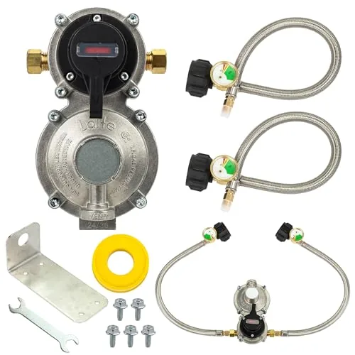 Canamax 2-Stage Auto Changeover RV Propane Regulator Kit