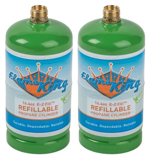 Flame King YSN164-2 Refillable 1LB Propane Cylinders 2-Pack