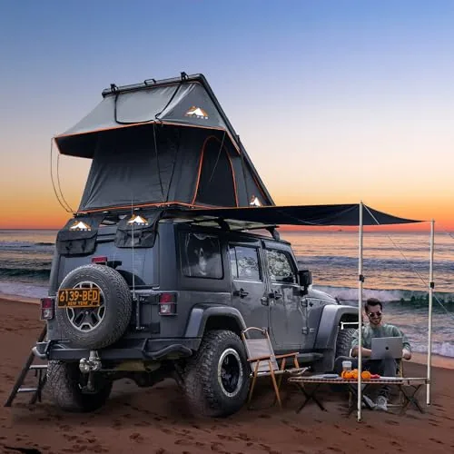 HEYFUN Adventurer Pro Hard Shell Rooftop Tent with Awning