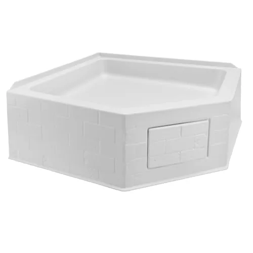 RecPro 27x27 Corner Shower Pan with 10-Inch Skirt