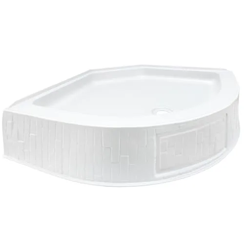RecPro 34x34 RV Corner Shower Pan Slip-Resistant ABS